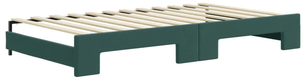 vidaXL Καναπές Κρεβάτι Συρόμενος Πράσινο 100x200 εκ. Βελούδο Συρτάρια