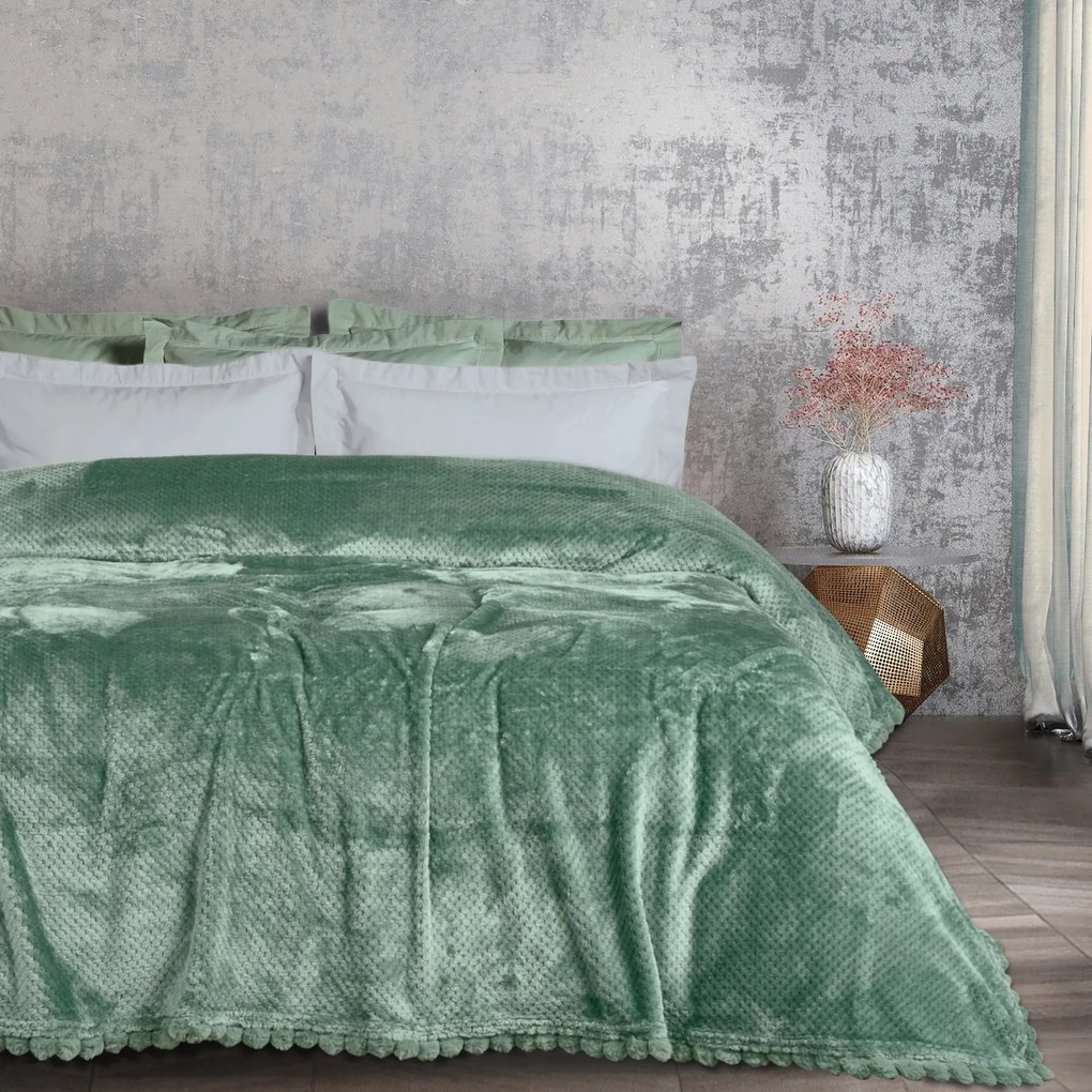 DAS HOME ΚΟΥΒΕΡΤΑ FLEECE ΜΟΝΗ 160Χ220 1184 DARK MINT