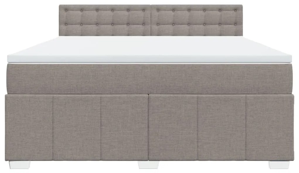 Κρεβάτι Boxspring με Στρώμα Taupe 180x200 εκ. Υφασμάτινο - Μπεζ-Γκρι