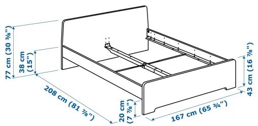 ASKVOLL σκελετός κρεβατιού, 160X200 cm 694.948.72