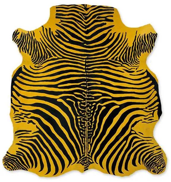 Δέρμα Αγελάδας (εκτυπωμένο) Zebra Yellow - 200x220