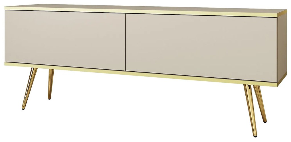 Lh-homefurniture Έπιπλο τηλεόρασης ORO  Μπεζ + Χρυσό  135x53x32cm P_ORO_STV_Bz+GL