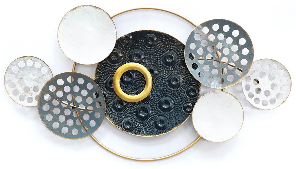 Διακοσμητικό Τοίχου ArteLibre Κύκλοι Μέταλλο 91x50x6.5cm