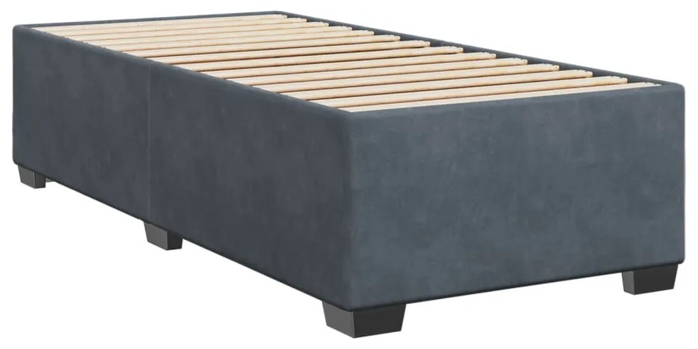 vidaXL Κρεβάτι Boxspring με Στρώμα Σκούρο Γκρι 80x200 εκ. Βελούδινο