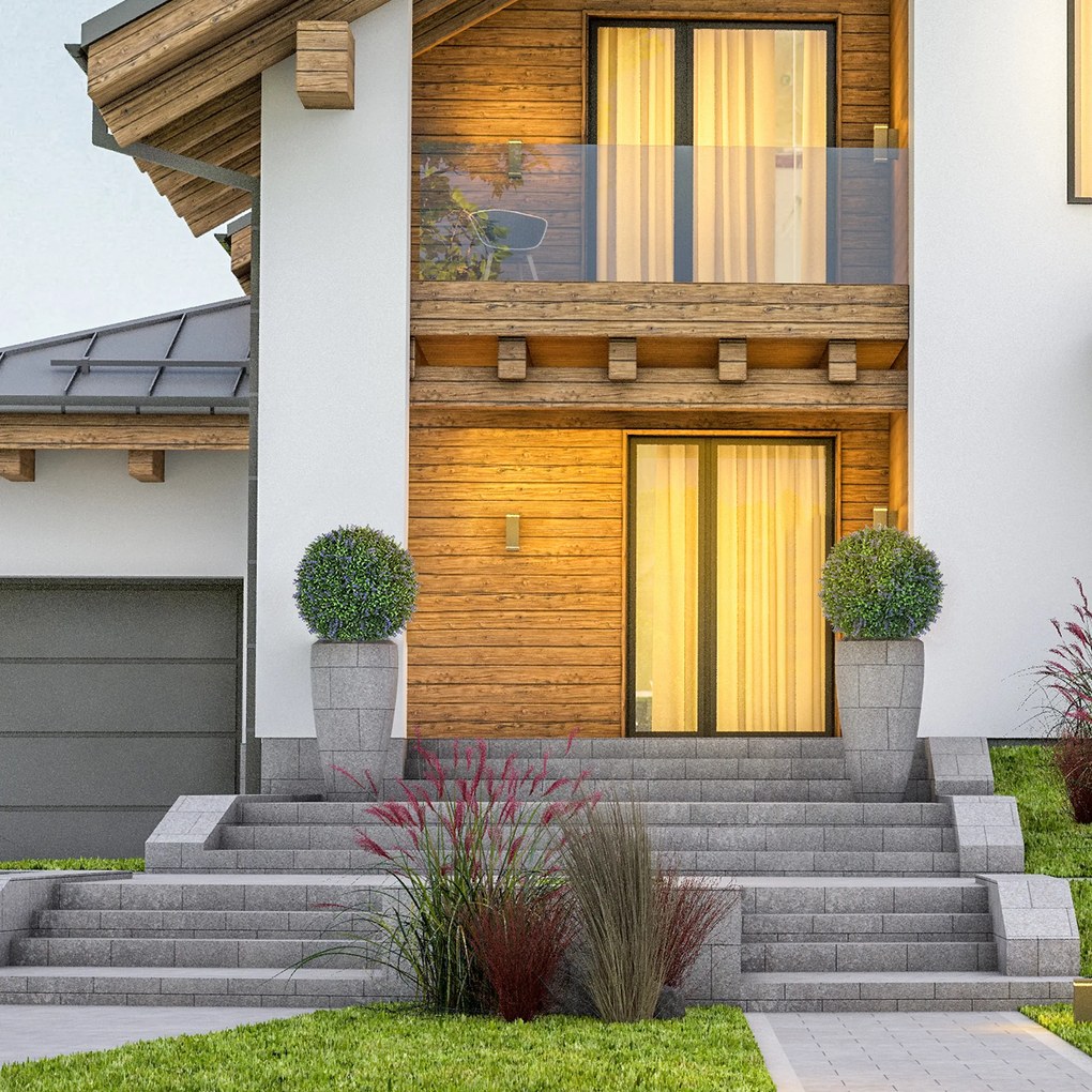 HOMCOM Σετ 2 τεχνητών φυτών σε σχήμα μπάλας, ανθεκτικά στην UV ακτινοβολία, τεχνητά φυτά για εσωτερικό και εξωτερικό χώρο, 42 cm, Πράσινο+Μωβ