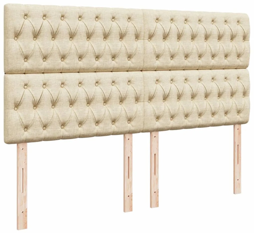 vidaXL Κρεβάτι Boxspring με Στρώμα Κρεμ 180x200 εκ. Υφασμάτινο