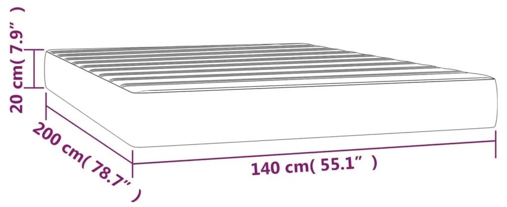 Στρώμα με Pocket Springs Γκρι 140x200x20 εκ. Συνθετικό Δέρμα - Γκρι