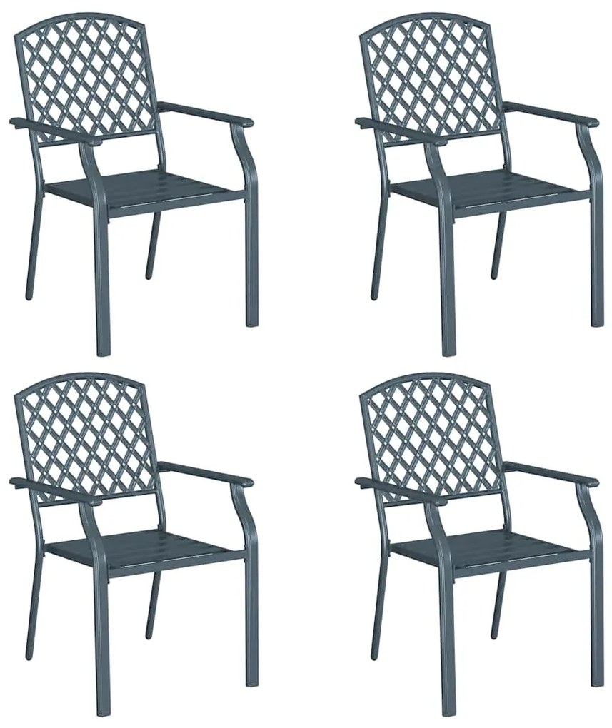 vidaXL Καρέκλα 4 pcs Ανθρακί 56 x 65 x 89εκ Ατσάλι