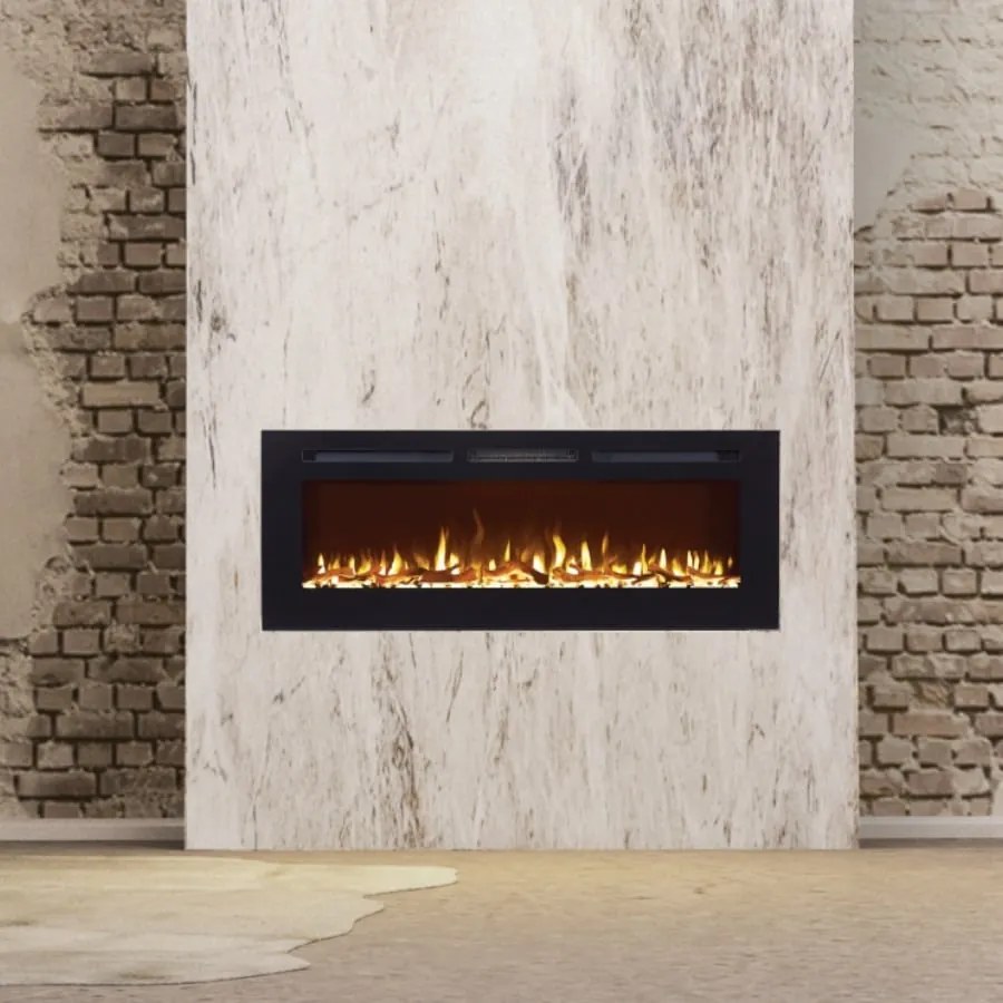 RECESSED ELECTRIC FIREPLACE LIVING FIRE 127cm X 12cm iLektro 1270 Landscape SLIMLINE 50 FP-SL50-0071