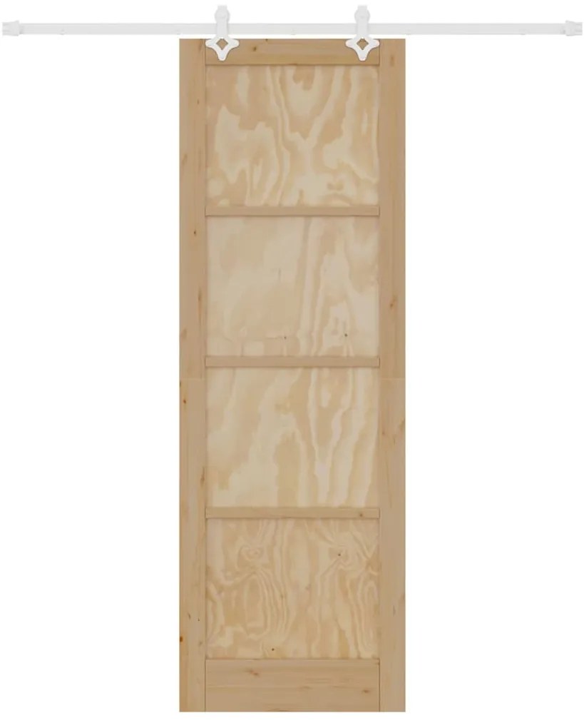 vidaXL Συρόμενη Πόρτα Φυσικό και λευκό 78 x 232 cm