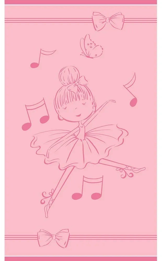 Πετσέτα Θαλάσσης Παιδική Dancing Pink Melinen Θαλάσσης 70x120cm 100% Cotton