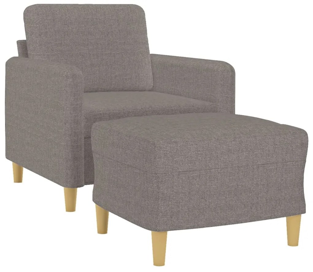 vidaXL Πολυθρόνα Taupe 60 εκ. από Υφασμάτινη με Υποπόδιο