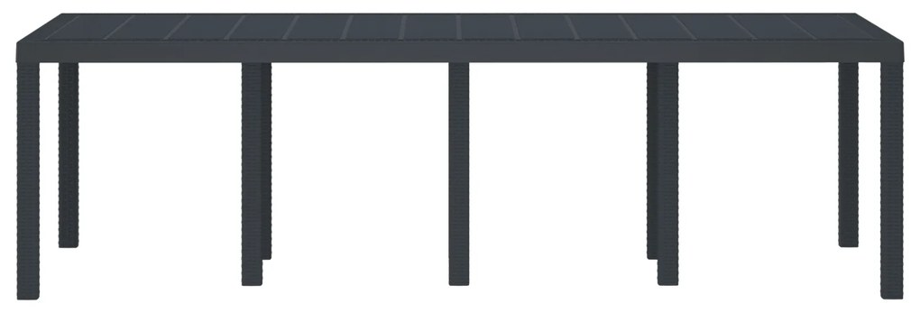 vidaXL Τραπέζι Κήπου Ανθρακί 250x100x73 εκ. Πολυ Ράτταν