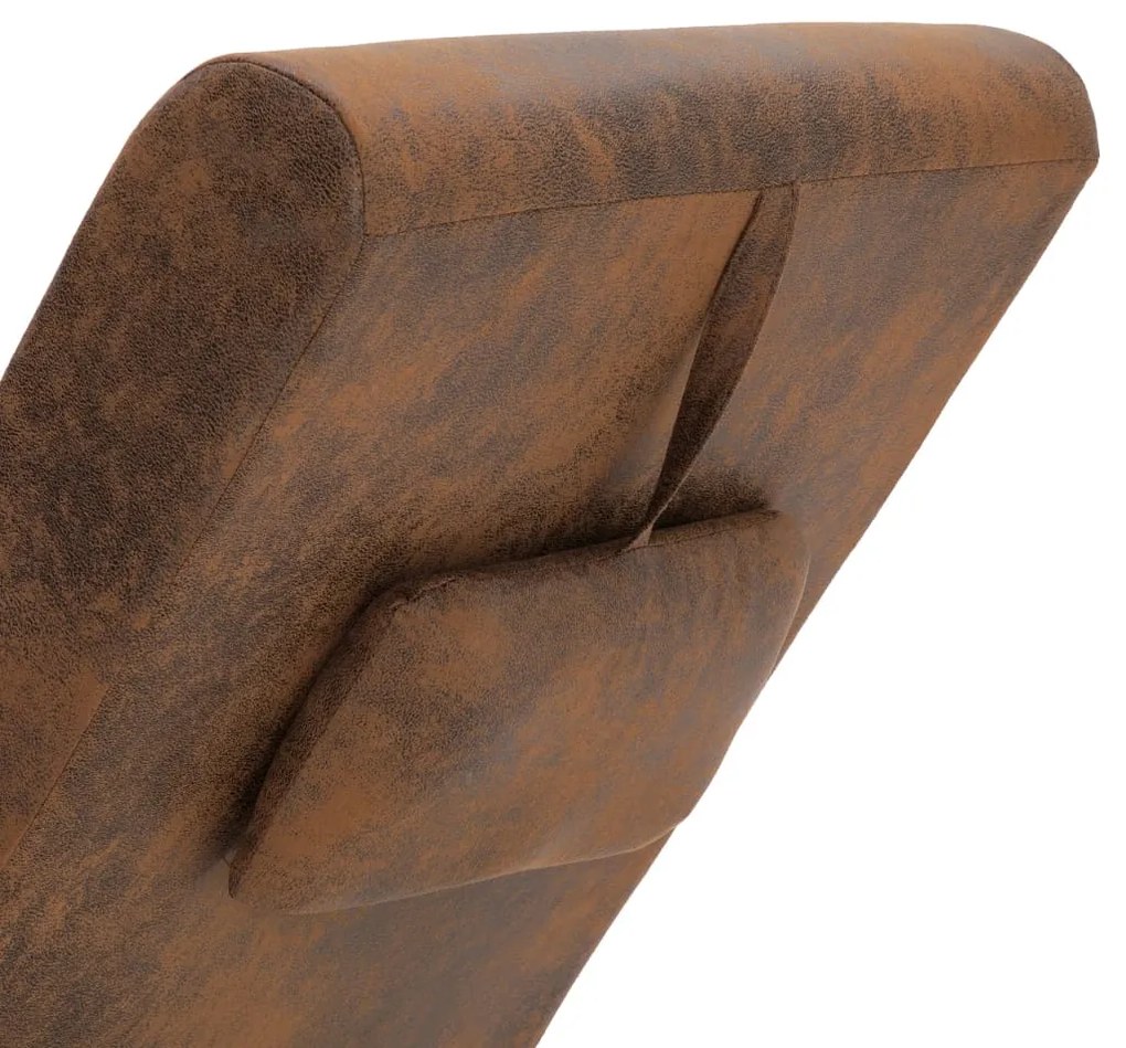 vidaXL Πολυθρόνα/Ανάκλιντρο Μασάζ Καφέ Συνθετικό Καστόρι με Μαξιλάρι