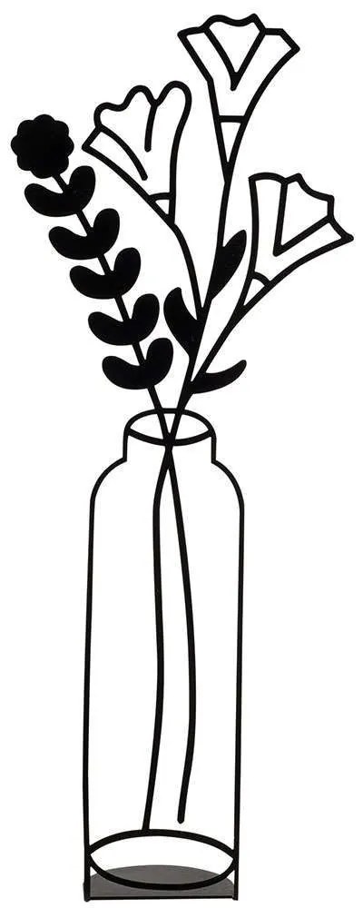 Διακοσμητικό Επιτραπέζιο Flowerpot 565TNL1169 22x56cm Black Aberto Design Metal