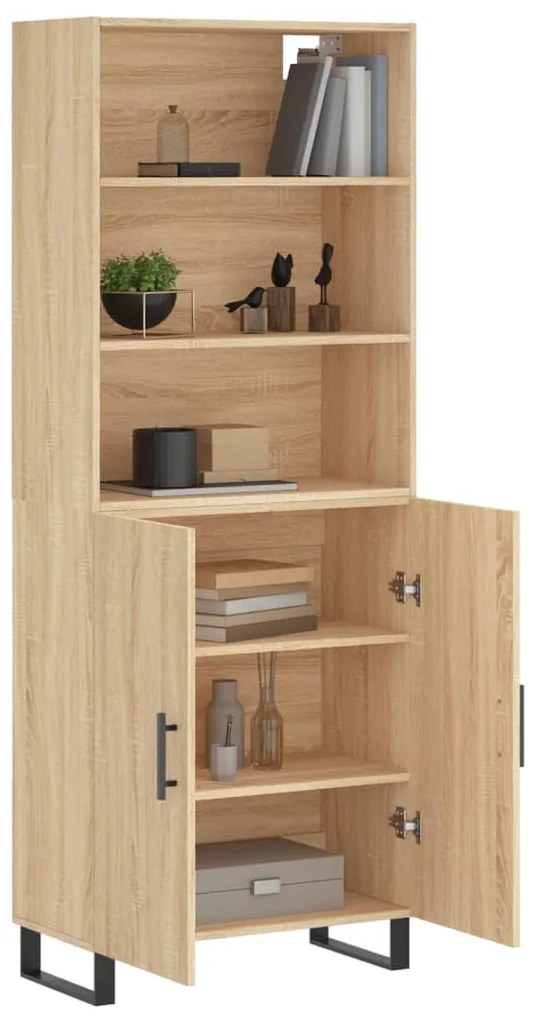 vidaXL Ντουλάπι Sonoma δρυς 69,5 x 34 x 180 εκ. από Επεξεργασμένο Ξύλο