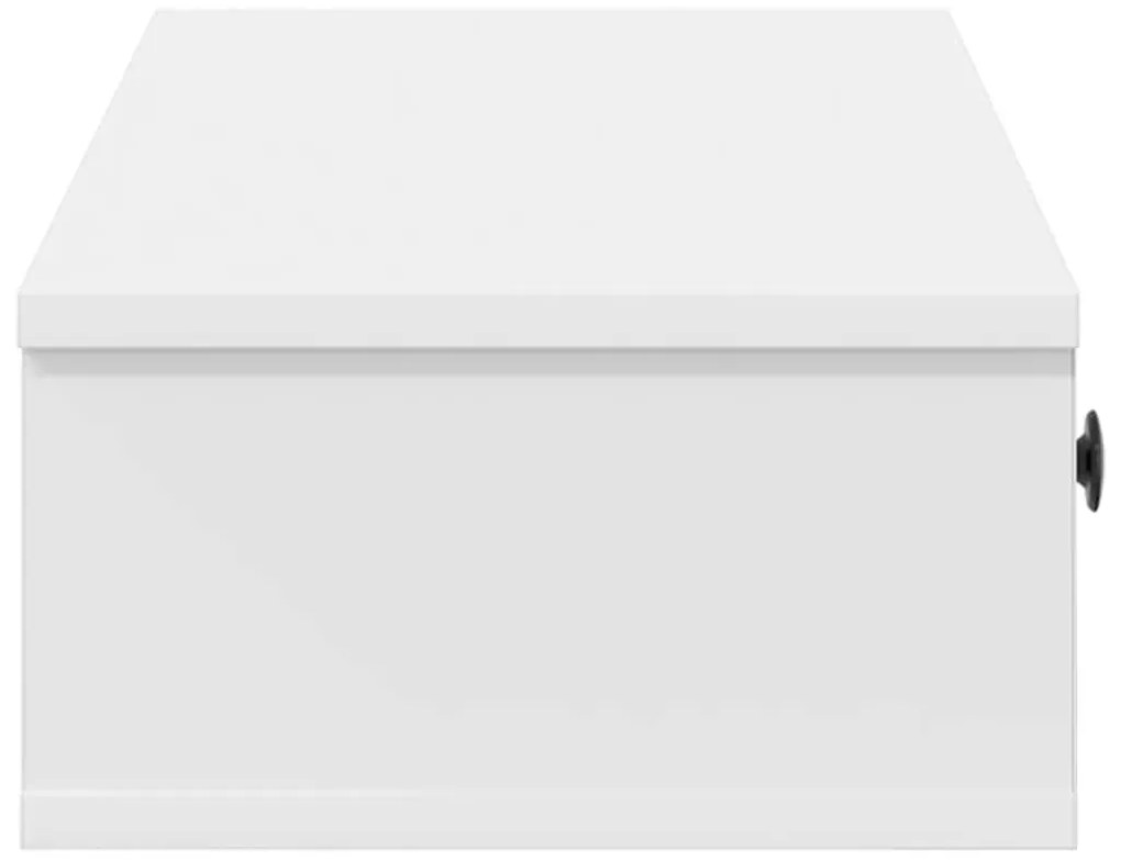 vidaXL Ράφι τοίχου με συρτάρια Λευκό 60x28x15 cm Κατασκευασμένο ξύλο