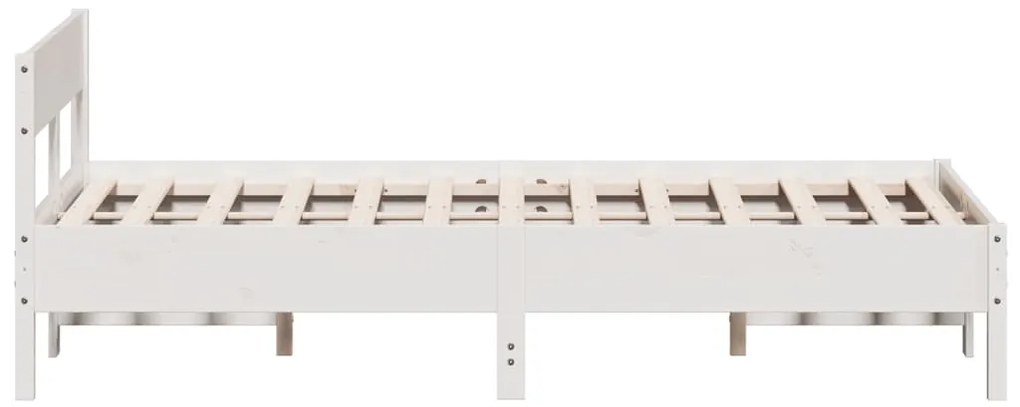 vidaXL Σκελετός Κρεβ. Χωρίς Στρώμα Λευκό 120x190 εκ Μασίφ Πεύκο