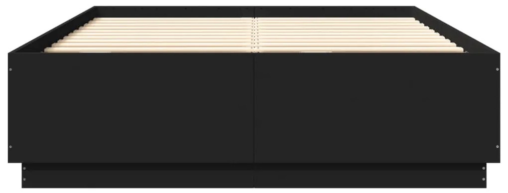 vidaXL Πλαίσιο Κρεβατιού Μαύρο 160x200 εκ. Επεξεργασμένο Ξύλο