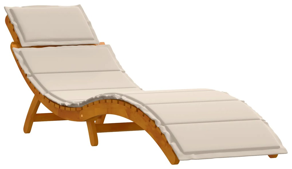 vidaXL Ξαπλώστρα 2 pcs Λευκό 184 x 55 x 64 εκ Μασίφ ξύλο ακακίας