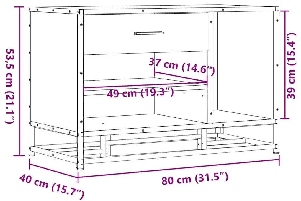 ΠΑΓΚΟΣ ΠΑΠΟΥΤΣΙΩΝ  SONOMA OAK 80X40X53,5 CM 849225