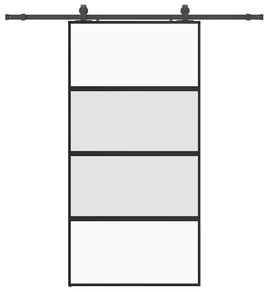 vidaXL Σετ συρόμενης πόρτας με υλικό μαύρο 102,5x205 cm