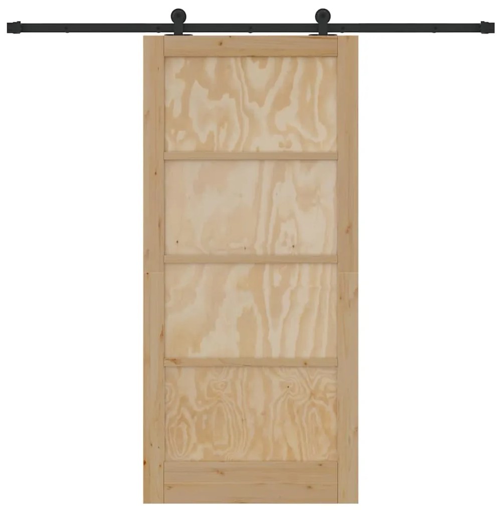 vidaXL Συρόμενη Πόρτα ORKDAL Φυσικό και μαύρο 93 x 202 cm