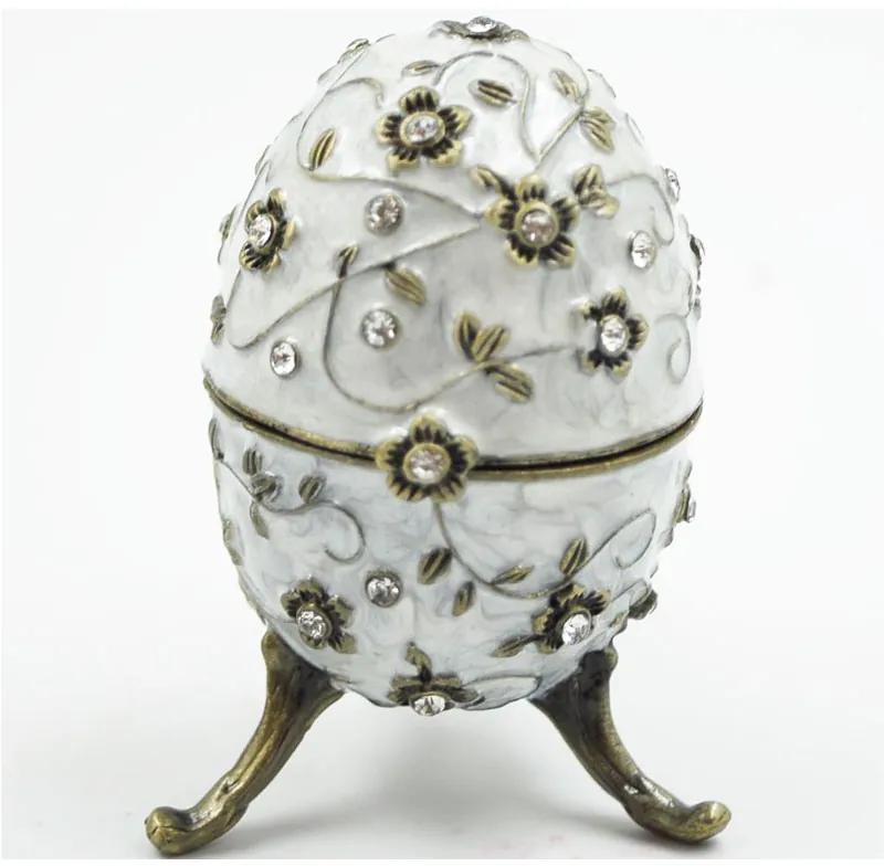 Διακοσμητικό Κουτάκι Μινιατούρα Αυγό Λευκό Με Σμάλτο &amp; Στρας Royal Art 10εκ. BOS5659CR