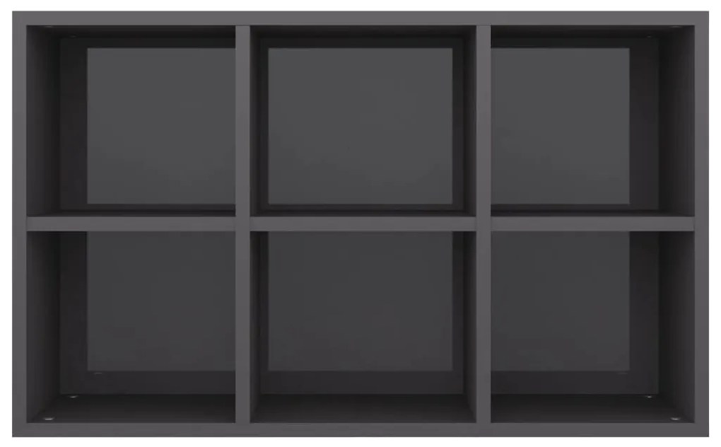 vidaXL Ραφιέρα / Βιβλιοθήκη Γυαλιστερό Γκρι 66x30x97,8 εκ. Μοριοσανίδα
