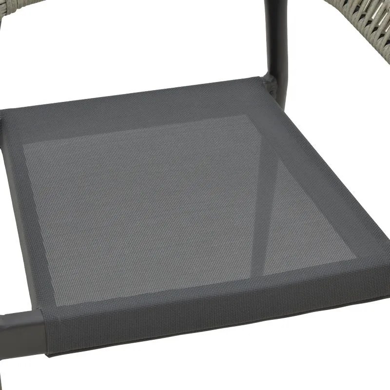 Καρέκλα - Πολυθρόνα αλουμινίου Elation στοιβαζόμενη ανθρακί σκελετός-textilene ανθρακί rattan 56x62x77 εκ. 56x52x76 εκ.