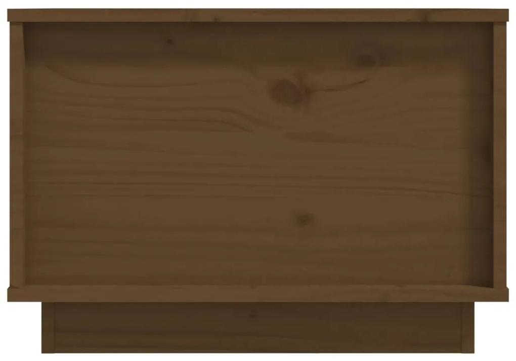 Τραπεζάκι Σαλονιού Καφέ Μελί 40x50x35 εκ. Μασίφ Ξύλο Πεύκου - Καφέ