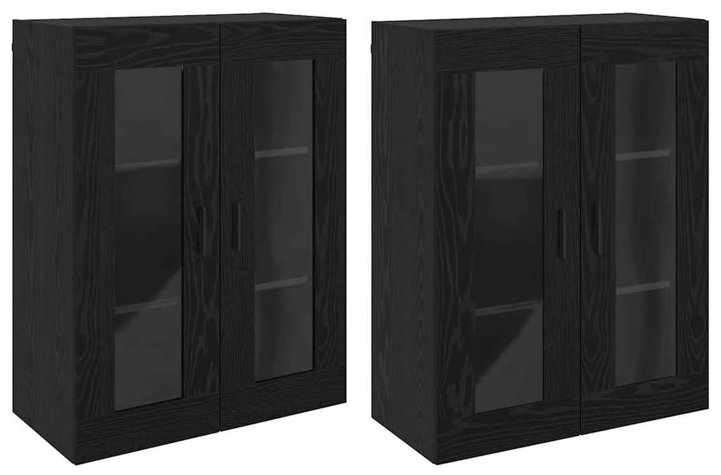 vidaXL Ντουλάπια Τοίχου 2 pcs Μαύρη δρυς 69.5 x 34 x 90 εκ.