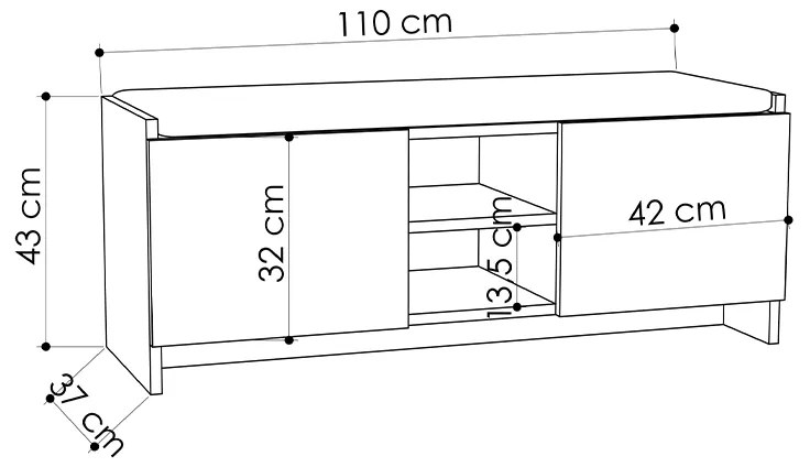 Παπουτσοθήκη Zulla Megapap χρώμα φυσικό οξιάς 110x37x43εκ. - GP037-0045,5