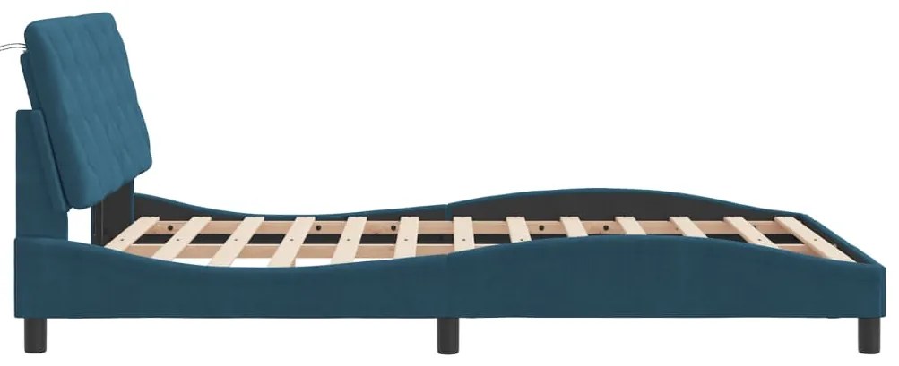 vidaXL Σκελετός Κρεβατιού Χωρίς Στρώμα Μπλε 120x200 εκ. Βελούδινο