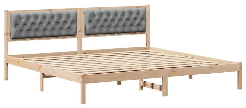 vidaXL Σκελετός Κρεβατιού με κεφαλάρι Ανοιχτό γκρι 200 x 200 cm