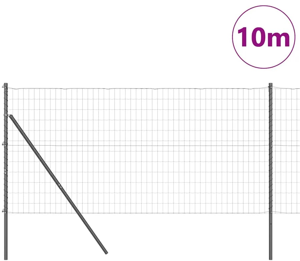 vidaXL Φράχτης με Στήλες. Γκρι 1.4 x 10 m Ατσάλι