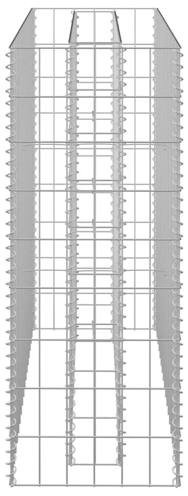 Συρματοκιβώτιο-Γλάστρα Υπερυψωμένη 90x30x90 εκ. Γαλβ. Χάλυβας - Ασήμι