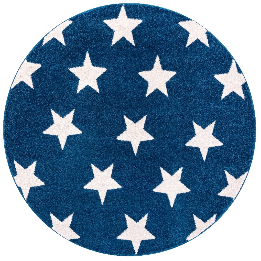 Χαλί SKETCH κύκλος - FA68 μπλε/λευκό - Αστέρια