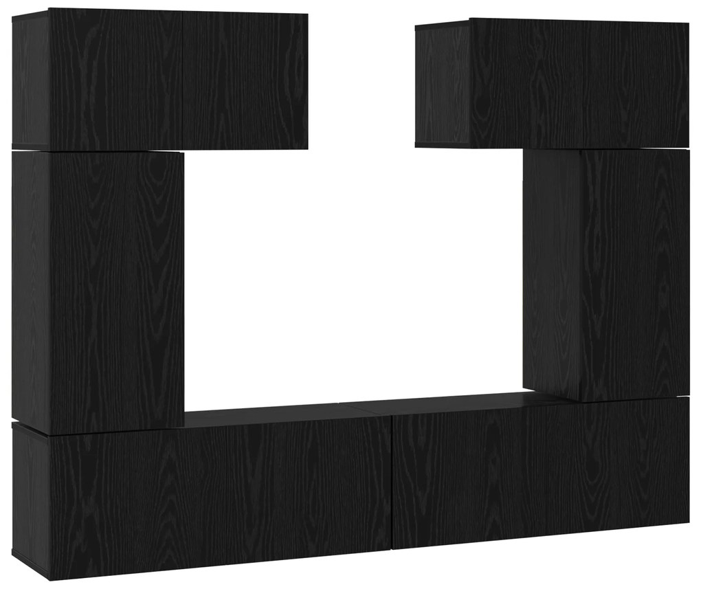 vidaXL Σετ επίπλου τηλεόρασης 6 pcs Μαύρη δρυς 80 x 30 x 30 εκ