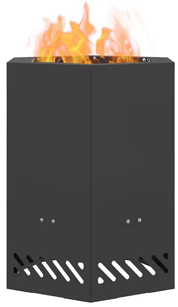 vidaXL Φωτιά Μαύρο 38 x 38 x 51 cm Κρύα έλαση από χάλυβα