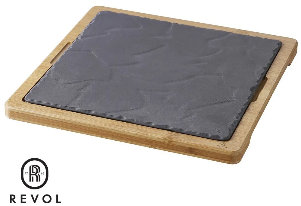 BASALT &quot;MATT SLATE&quot; SQUARE PLATE 25CM ΣΕΤ 6 τμχ - Espiel