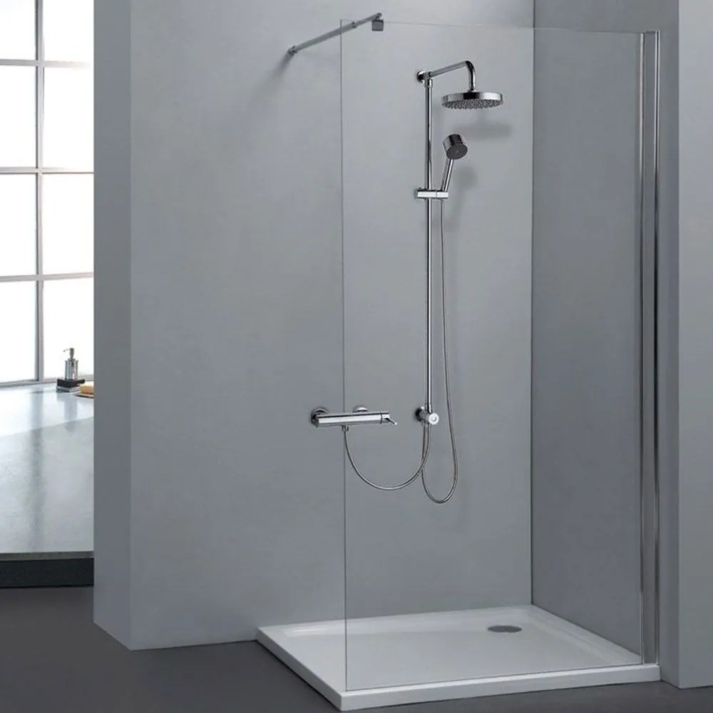 Σταθερό Πάνελ Καμπίνας Ντουζιέρας Free FRE190200 6mm Clear-Chrome Karag 90x200cm Αλουμίνιο,Γυαλί