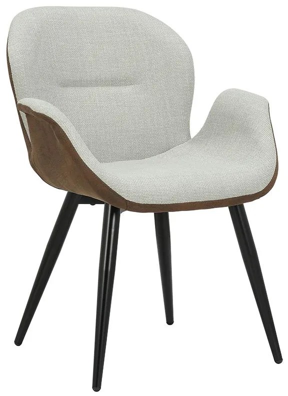 Καρέκλα - Πολυθρόνα Danielle ύφασμα μπεζ καφέ-πόδι μαύρο 64x60x85 εκ.