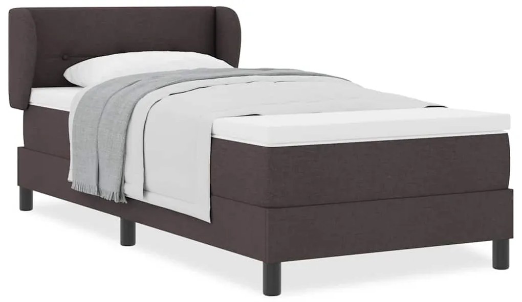 vidaXL Κρεβάτι box spring με στρώμα με στρώμα Σκούρο καφέ Σκούρο καφέ
