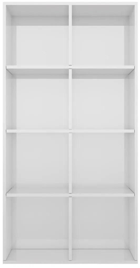 vidaXL Ραφιέρα/Βιβλιοθήκη Γυαλιστερό Λευκό 66x30x130 εκ. Επεξ. Ξύλο
