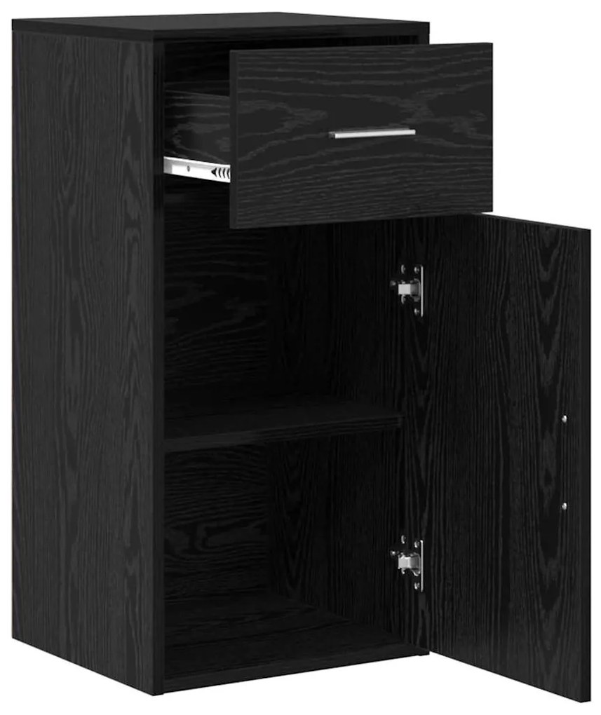 vidaXL Πλαϊνό γραφείο Μαύρη δρυς 38 x 34,5 x 75 εκ Επεξεργασμένο ξύλο