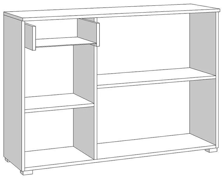 Κομότα - Μπουφές  Ritmo 3K1F Sonoma -Λευκό 114.5*35*80.5 εκ.