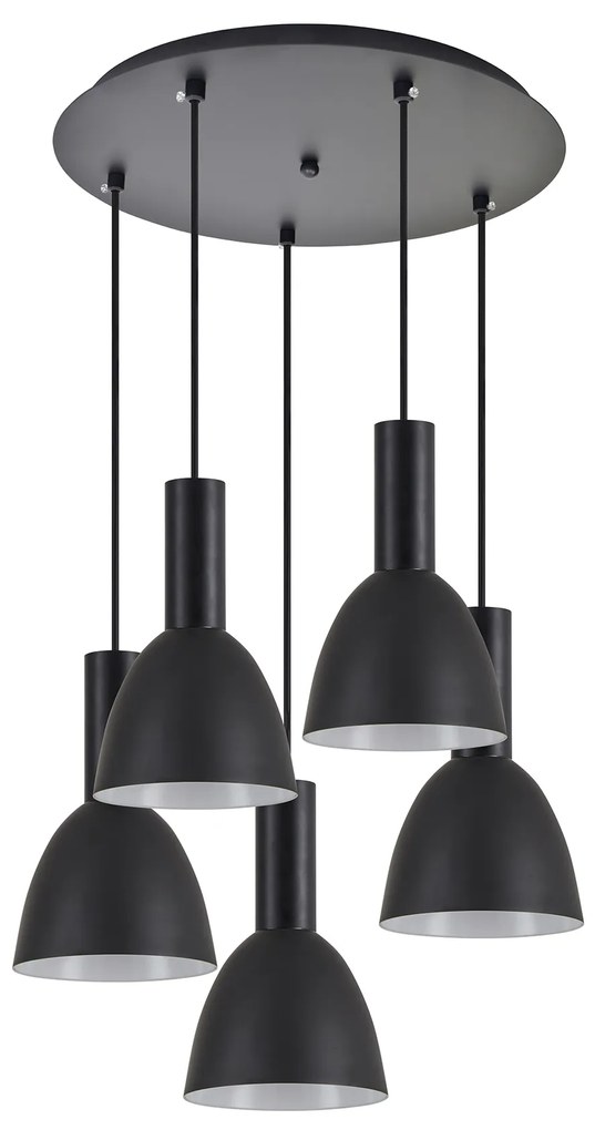 SE21-BL-4-5BL-MS2 ADEPT TUBE Black Pendant Black Metal Shade+