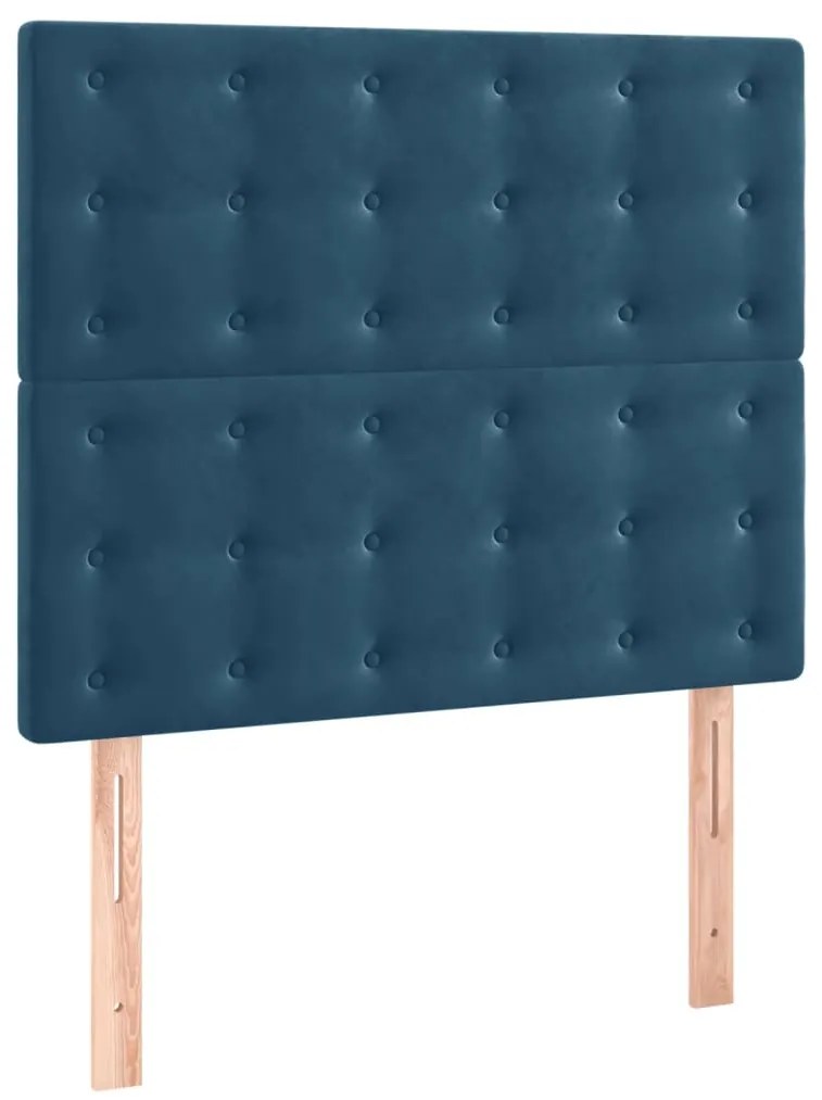 vidaXL Κεφαλάρι Σκούρο Μπλε Βελούδινο 100x5x118/128 εκ.