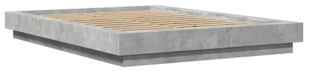 vidaXL Πλαίσιο Κρεβατιού Γκρι Σκυροδέματος 120x190 εκ. Επεξεργ. Ξύλο
